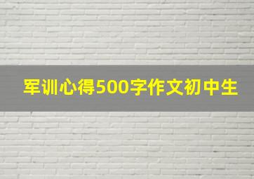 军训心得500字作文初中生