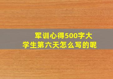 军训心得500字大学生第六天怎么写的呢