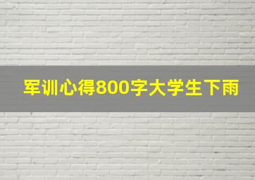 军训心得800字大学生下雨