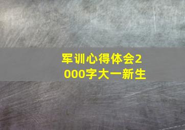 军训心得体会2000字大一新生