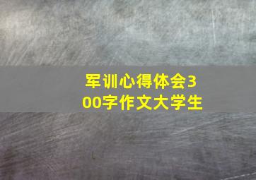 军训心得体会300字作文大学生