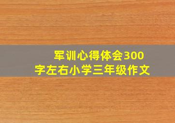 军训心得体会300字左右小学三年级作文