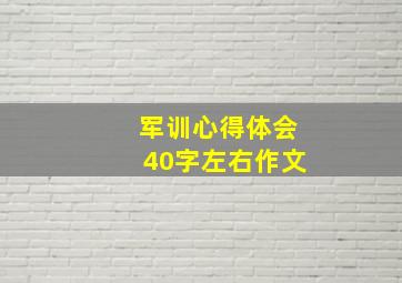 军训心得体会40字左右作文