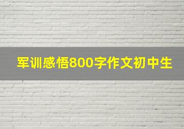 军训感悟800字作文初中生