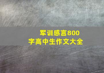 军训感言800字高中生作文大全