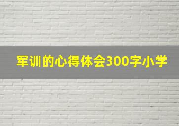 军训的心得体会300字小学