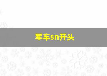 军车sn开头