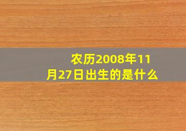 农历2008年11月27日出生的是什么