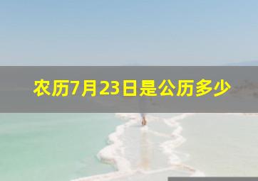 农历7月23日是公历多少