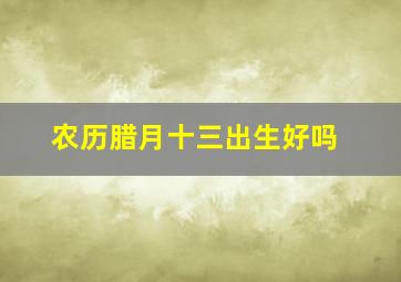 农历腊月十三出生好吗