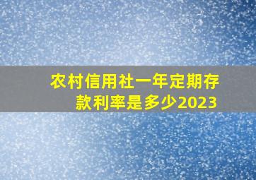 农村信用社一年定期存款利率是多少2023