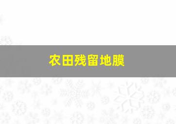 农田残留地膜