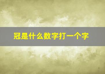 冠是什么数字打一个字