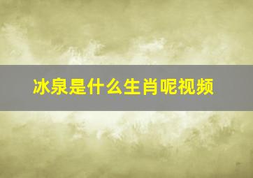 冰泉是什么生肖呢视频