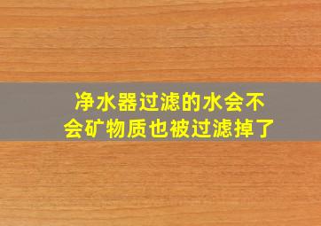 净水器过滤的水会不会矿物质也被过滤掉了