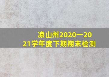 凉山州2020一2021学年度下期期末检测