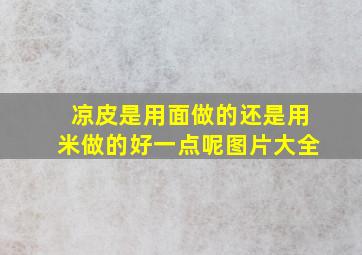 凉皮是用面做的还是用米做的好一点呢图片大全