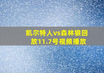 凯尔特人vs森林狼回放11.7号视频播放