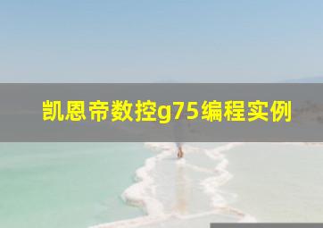 凯恩帝数控g75编程实例