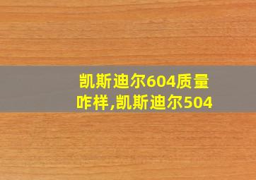 凯斯迪尔604质量咋样,凯斯迪尔504