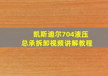 凯斯迪尔704液压总承拆卸视频讲解教程