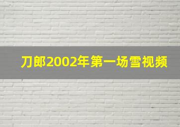 刀郎2002年第一场雪视频