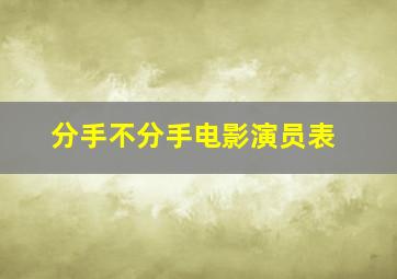 分手不分手电影演员表