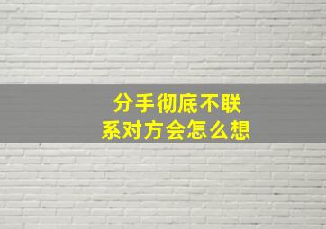 分手彻底不联系对方会怎么想