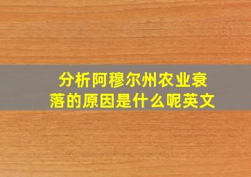 分析阿穆尔州农业衰落的原因是什么呢英文