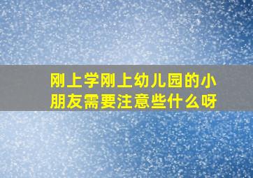 刚上学刚上幼儿园的小朋友需要注意些什么呀