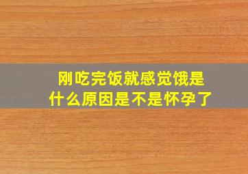 刚吃完饭就感觉饿是什么原因是不是怀孕了