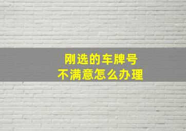 刚选的车牌号不满意怎么办理