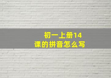 初一上册14课的拼音怎么写