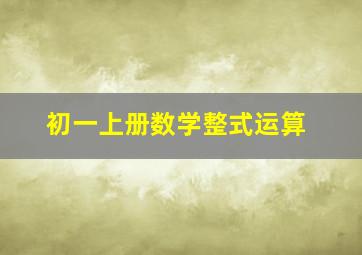 初一上册数学整式运算