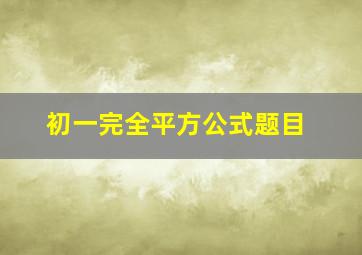 初一完全平方公式题目