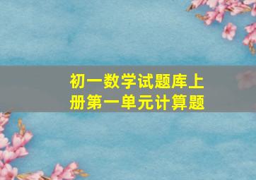 初一数学试题库上册第一单元计算题