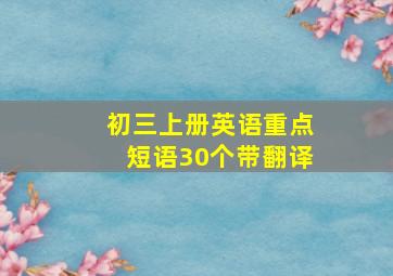 初三上册英语重点短语30个带翻译