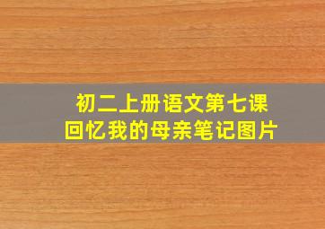 初二上册语文第七课回忆我的母亲笔记图片