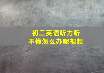 初二英语听力听不懂怎么办呢视频