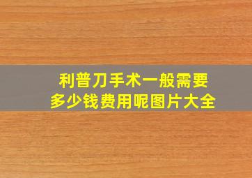 利普刀手术一般需要多少钱费用呢图片大全