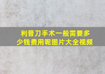 利普刀手术一般需要多少钱费用呢图片大全视频