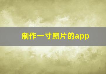 制作一寸照片的app