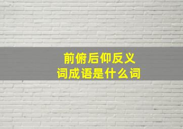 前俯后仰反义词成语是什么词