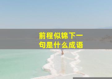 前程似锦下一句是什么成语