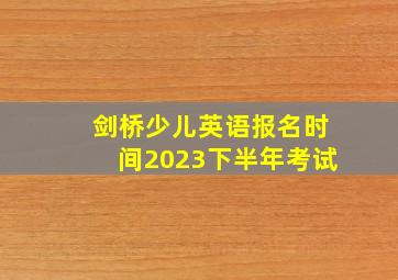 剑桥少儿英语报名时间2023下半年考试