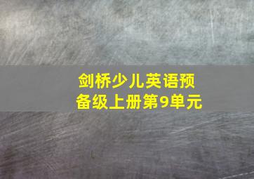 剑桥少儿英语预备级上册第9单元