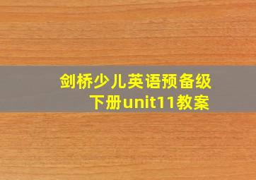 剑桥少儿英语预备级下册unit11教案