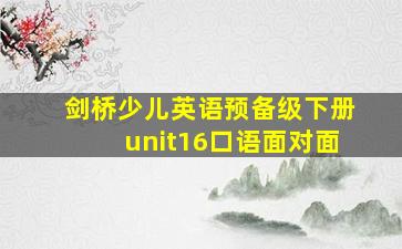 剑桥少儿英语预备级下册unit16口语面对面