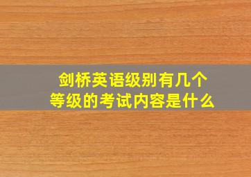 剑桥英语级别有几个等级的考试内容是什么