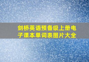 剑桥英语预备级上册电子课本单词表图片大全